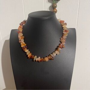 Vintage Natural Carnelian Stone Chip Necklace